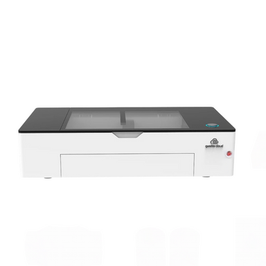 gweike cloud CO2 laser cutter and engraver from front top view on a white background