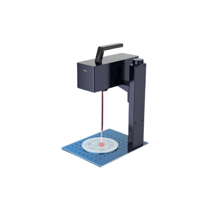 gweike g2 fibre laser from rear right side view engraving circular object
