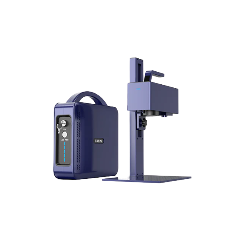 gweike g2 max fibre laser engraver without safety shield from front right side view