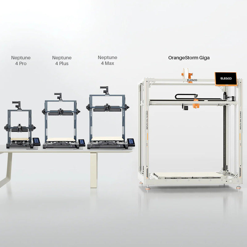 elegoo orangestorm giga 3d printer compared to neptune 3d printers for size