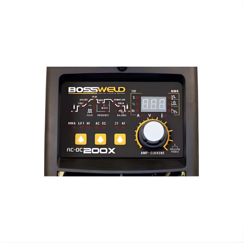 close up view of bossweld ac/dc 200x tig and stick welder control panel