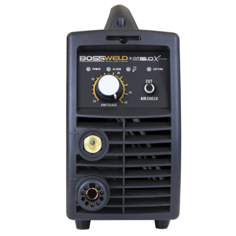 bossweld x cut 15.0 plasma cutter from front view on a white background