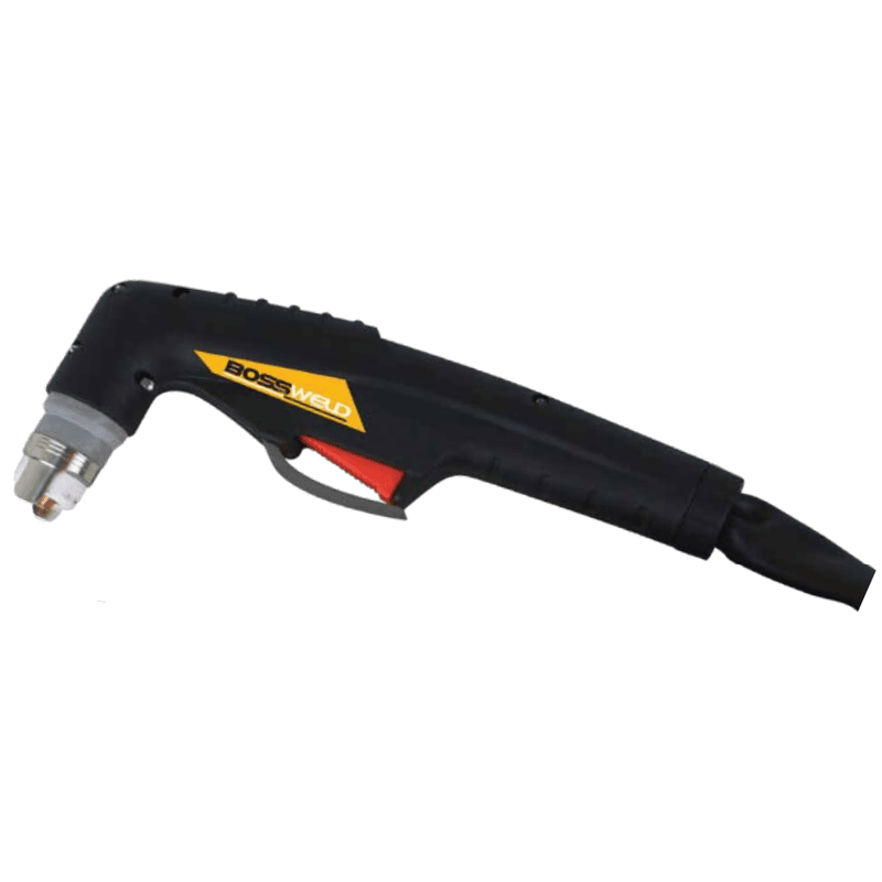 bossweld black plasma torch from right side view on a white background