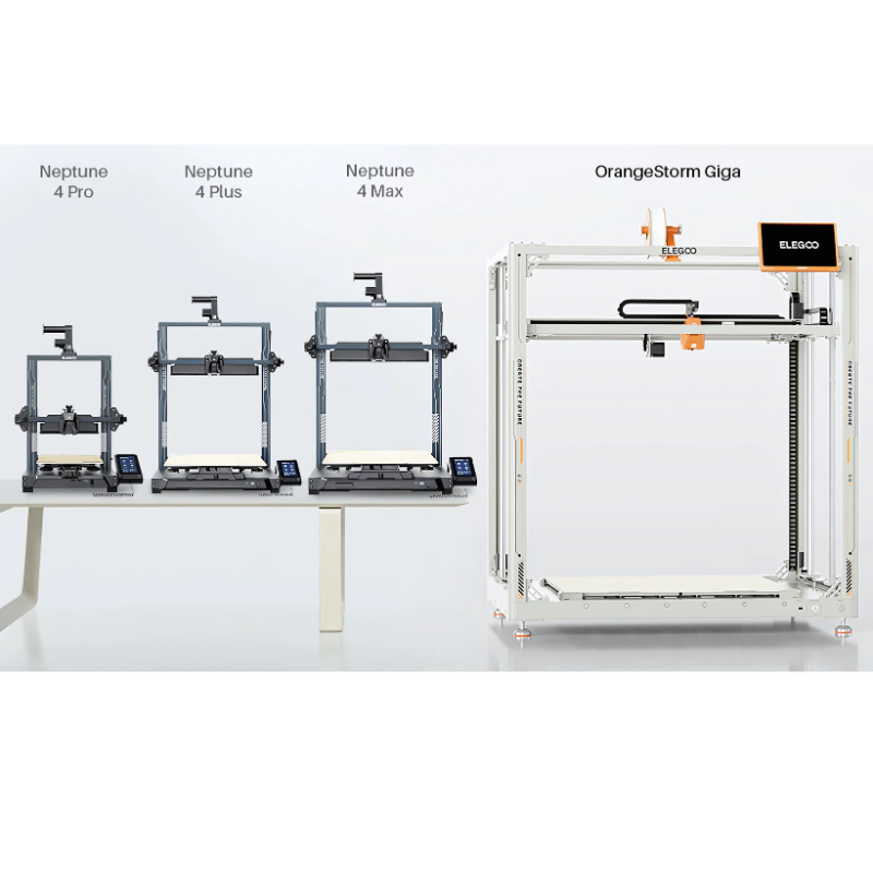 elegoo orangestorm giga 3d printer compared to neptune 3d printers for size