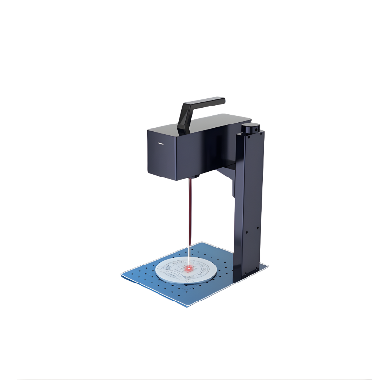 rear right view of gweike cloud g2 pro 30 watts fibre laser head engraving metal disc