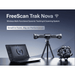 freescan trak nova 3d tracking and scanning system on stand behind table with laptop to the left and laser scanner to the right