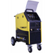 bossweld mst 350xt inverter welder from the front left side view with a clear plastic cover over the control panel