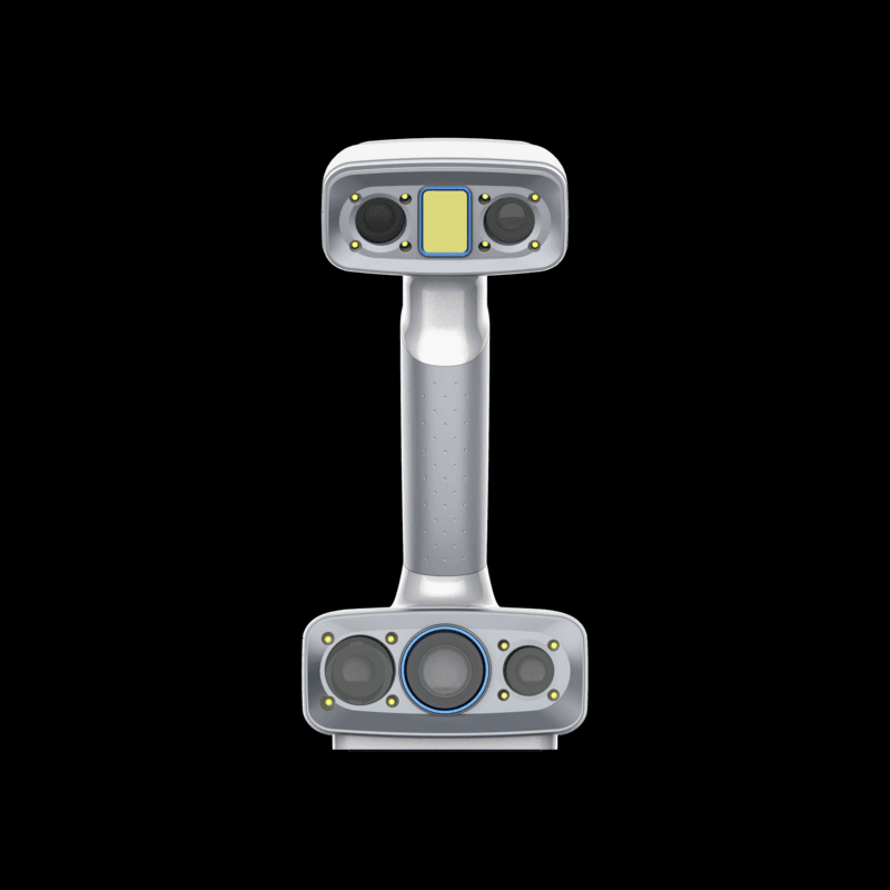 shining 3d einscan h2 scanner from a front close up view