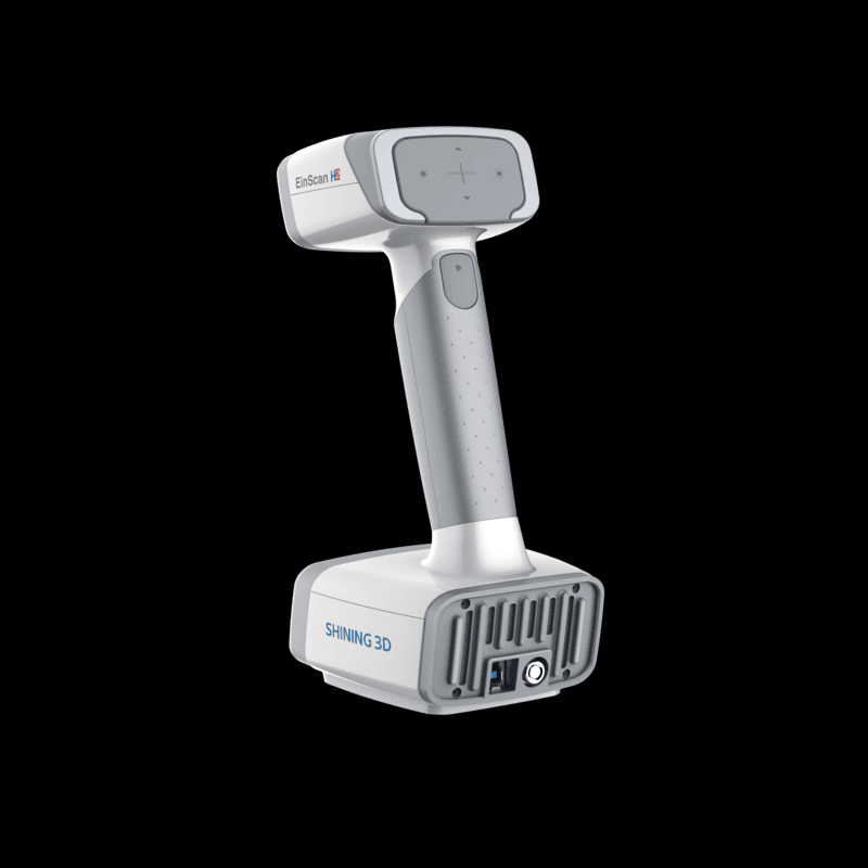 shining 3d einscan h2 scanner from a rear left angle view