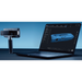 laptop on dark blue surface displaying 3D model from front right view with shining 3d einscan rigil next to it