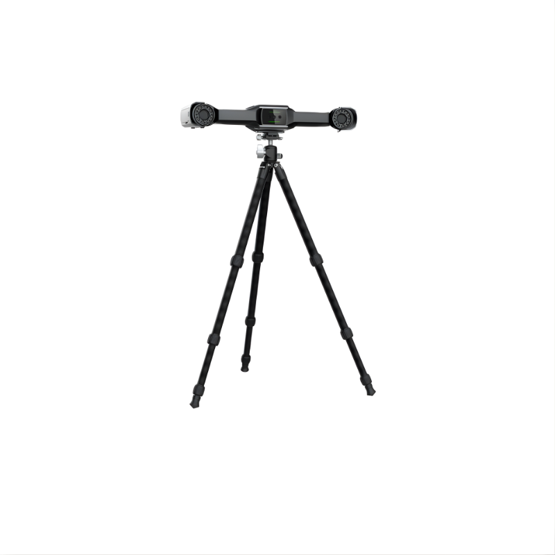 shining 3d freescan trak nova wide range laser scanner on a tripod from front left side view