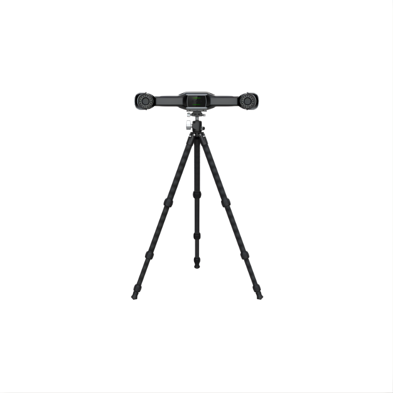 shining 3d freescan trak nova wide range laser scanner on a tripod from front view