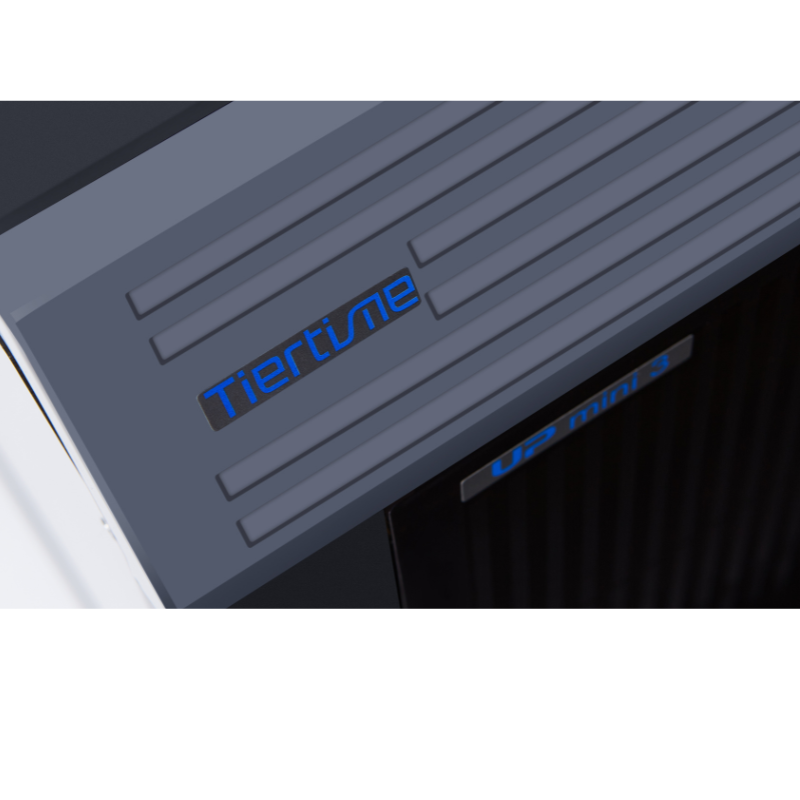 close up view of tiertime name on the up mini 3 3d printer