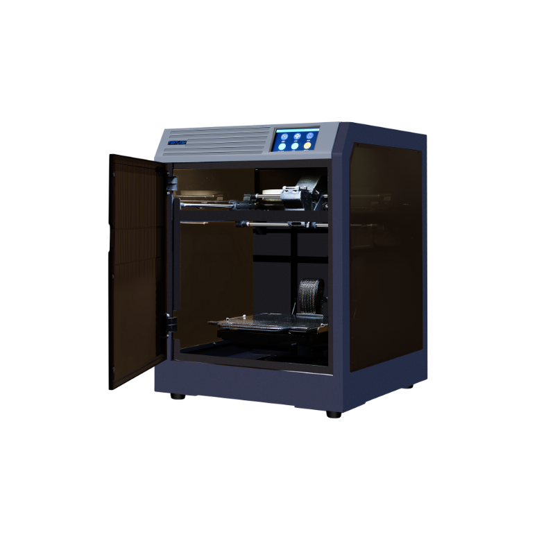 tiertime up mini 3 3d printer with open door from front right side view