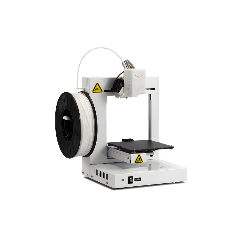 front left view of white tiertime up plus 2 3d printer