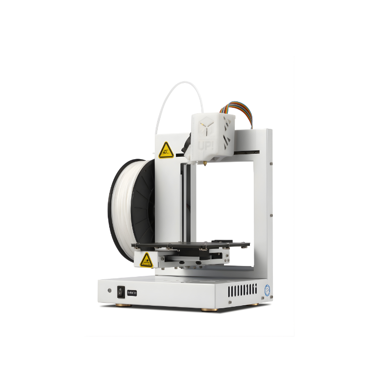 front right view of white tiertime up plus 2 3d printer