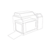 tiertime up x5 3d printer outline drawing from top left side view