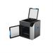 tiertime up300 3d printer with top and front doors open from top right side view