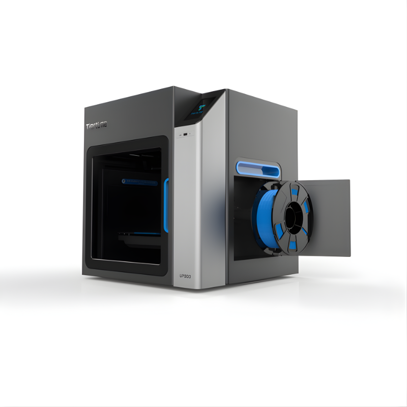 tiertime up300 3d printer with open right door showing filament 
