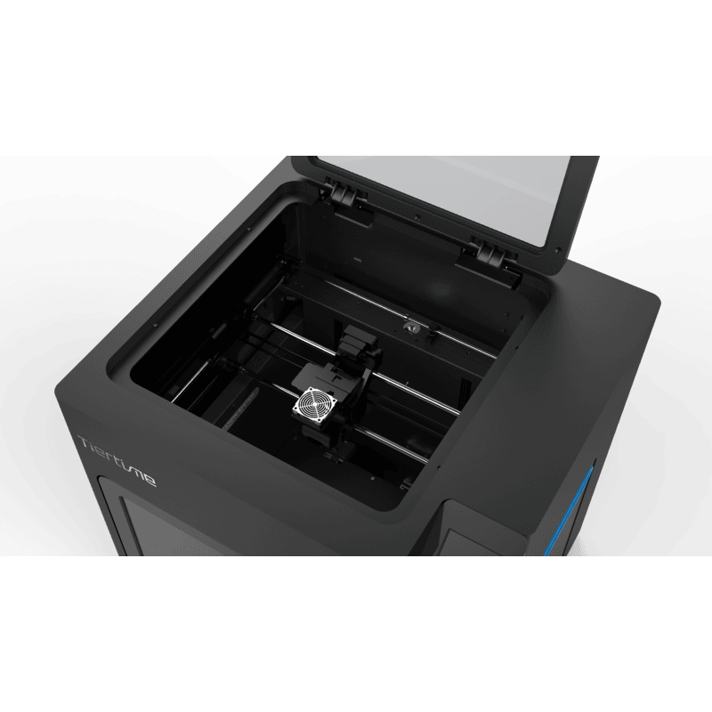 3d printer in operation from top view with enclosure open