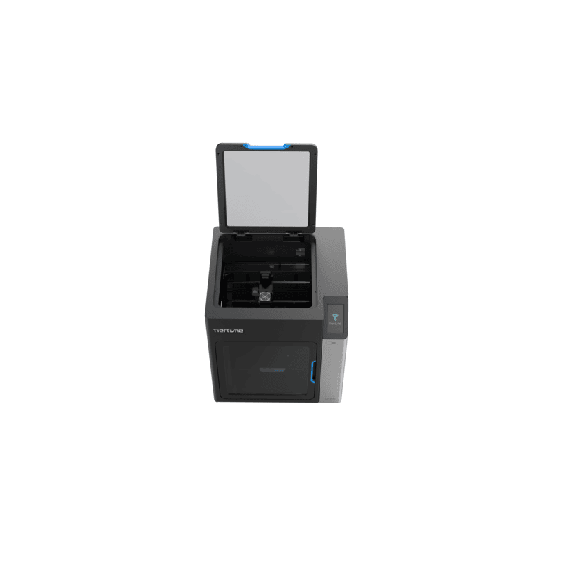 3d printer from top view with lid open with light off