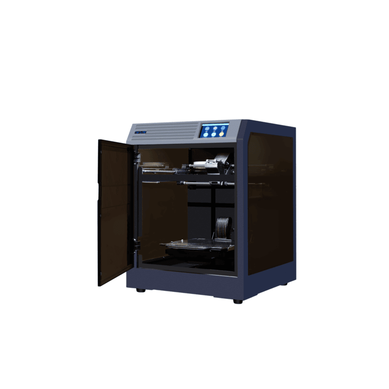 up mini 3 3d printer side angle opened view