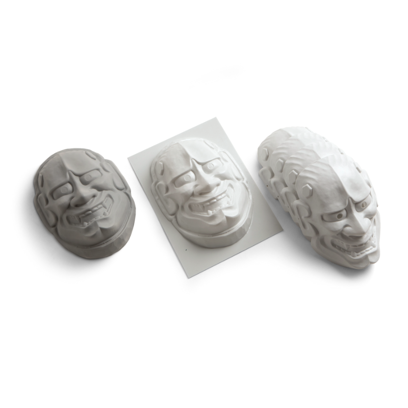 high angle view of masks made by vaquform dt2 vacuum former