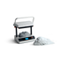 front view of vaquform dt2 vacuum forming machine in operation producing white masks