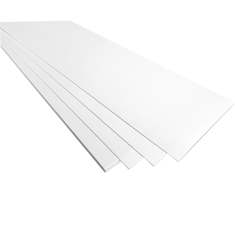 clear sheets of 1.0 millimetre vaquform polyethylene terephthalate glycol stacked against a white background 